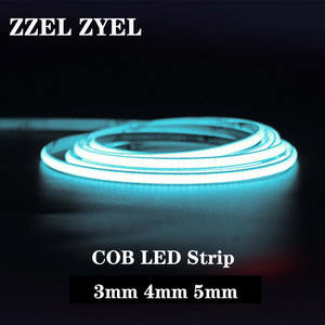 Tira de Luces <span class=keywords><strong>LED</strong></span> <span class=keywords><strong>COB</strong></span> Flexible Azul Hielo de 4mm, Iluminación de Arrecife, USB, Cortable, Silicona, Regulable, Kit DIY, IP33, 480LED/m - Product Image 3