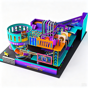 Aoleao Custom Cyber Space Indoor Trampoline Park Ball <b>Pool</b> <b>Slide</b> Trampoline Interactive for Kids Soft Play CE TUV Certified - Product Image 2