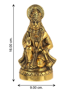 Statue artisanale en laiton de Hanuman, figurine traditionnelle indienne, décoration d'intérieur pour table, ornement de salon - Product Image 6