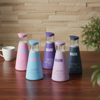 Bouteille en plastique pour shampoing et lessive, capacité 500 ml, pompe pulvérisatrice personnalisée pour lavage de vêtements, sérigraphie couleur personnalisée Risa
