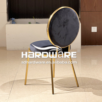 Hôtel chaisse mariage chaises de luxe moderne en acier inoxydable chaise en or