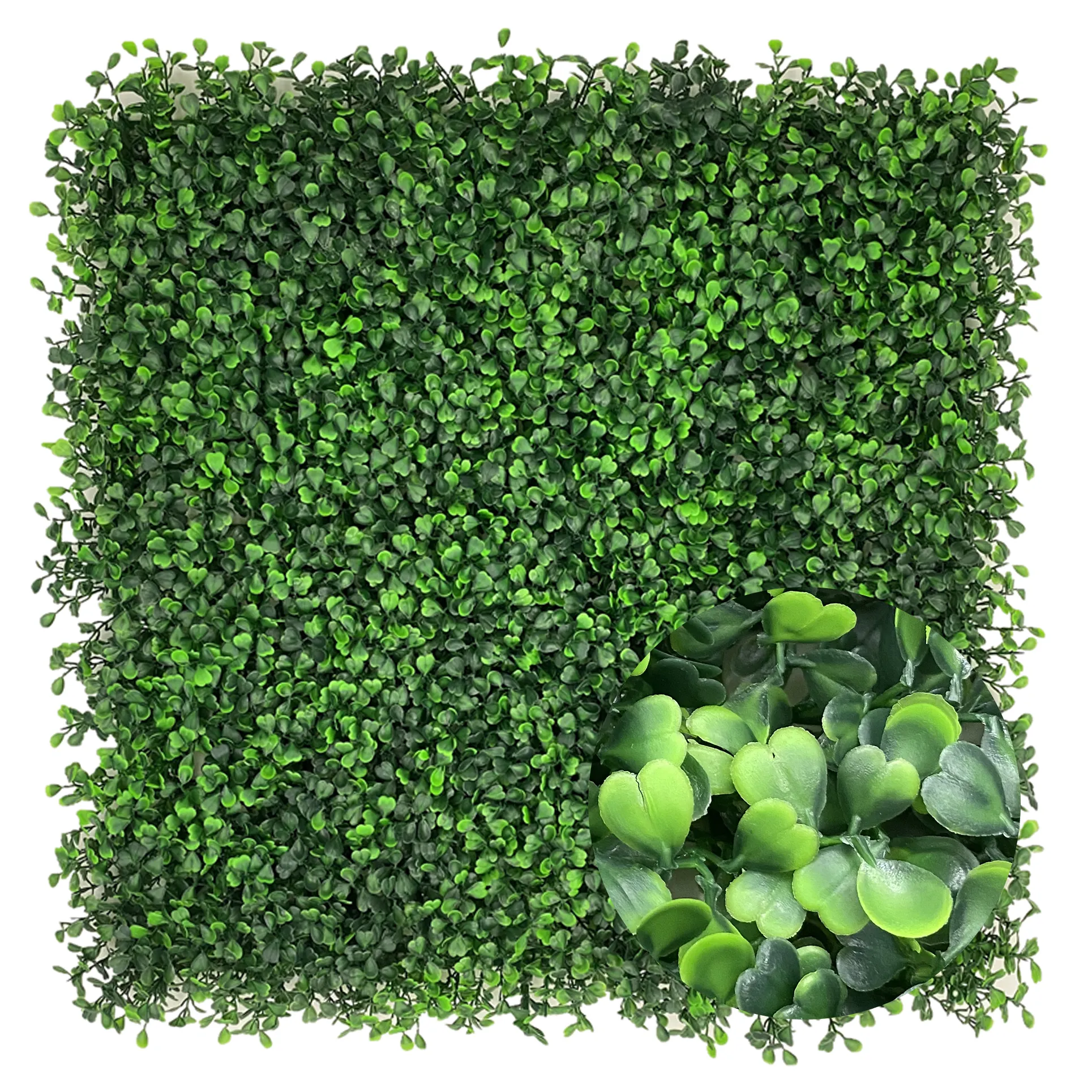 Green Artificial Boxwood Hedge Green und Customized Plastic Grass für Balcony Privacy Screen 3-4 Years 300 Pcs Ningbo