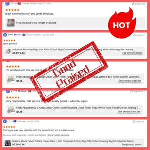 コットントワラスパラリンピエザ工業用25kgベールコットン繊維拭きラグ生地カット - Product Image 6