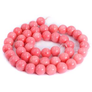 Cuentas Sueltas Redondas de Coral Rosa Auténtico a <span class=keywords><strong>Precio</strong></span> Económico, Hilo de 39 cm, Certificado - Product Image 1