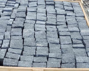 Dış yol Bluestone finişer siyah yeşil pembe gri Porphyry için doğal siyah kübik metre bazalt kaya Porphyry taş - Product Image 3