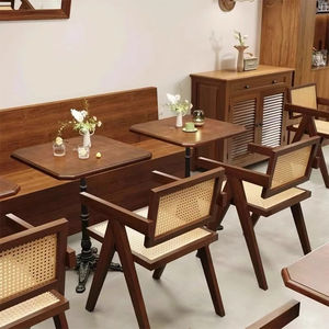Mesa de Madera <span class=keywords><strong>para</strong></span> Cafetería, Económica, Comercial, <span class=keywords><strong>para</strong></span> Comida Rápida, Bar, Cafetería, Restaurante, Muebles, Juego de Mesa y Sillas <span class=keywords><strong>para</strong></span> Comedor - Product Image 4