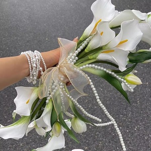 Ramo de Novia Artesanal de Lujo, Hecho a Mano, con Flores Artificiales de Tacto Real, Estilo Cascada, Decoración para Bodas y Fiestas, Estilo Old Money 2026 - Product Image 5