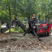 Derette V1000 Pro Multi Functional Mini Skid Steer Loader XC1100 Dengan Lampiran Backhoe Walk Behind Compact Track Loader