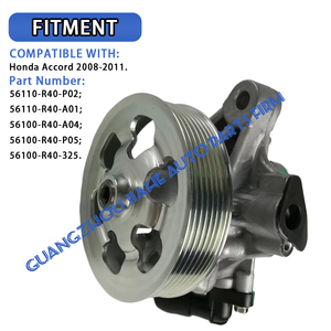 ปั๊มพวงมาลัยเพาเวอร์ 56100-R40-A04 ใช้ได้กับ Honda Accord <span class=keywords><strong>CP2</strong></span> ปี 2008-2011 อะไหล่แท้เบอร์ 56100-R40-P05 56100-R40-325 56110-R40-P02 56110-R40-A01 - Product Image 2