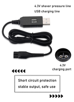 Câble de charge USB 2.0 pour rasoir électrique, 4.3V 12V 15V, 20cm, blindage tressé en alliage d'aluminium, vente en gros