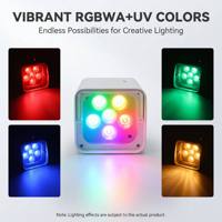 6x18W Projecteurs LED sans fil sur batterie RGBWA+UV 6-en-1 pour Mariages, Fêtes, DJ, Éclairage de Scène, Rechargeables, Wi-Fi, IR, DMX512, Projecteur LED Par