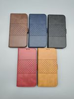 Étui de téléphone en cuir magnétique à rabat gaufré pour iPhone 16 Pro Max Plus 17 Air 15 17e 18 A53 avec porte-cartes et fonction portefeuille