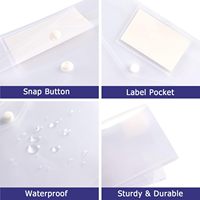 Fundas de Plástico Transparente A4 para Documentos, Sobres de Polipropileno con Bolsillo para Etiquetas y Botón a Presión para el Hogar, la Oficina y el Trabajo