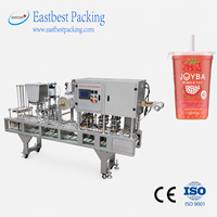 Máquina Automática Eastbest para Llenado y Sellado de Vasos de Acero Inoxidable con Pantalla Táctil y Rodillo de Película para Té de Burbujas