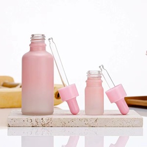 Flacons compte-gouttes en verre rose mat de luxe Offre Spéciale forme de cylindre 5ml 100ml emballage de crème de sérum liquide vide pour huiles essentielles - Product Image 3