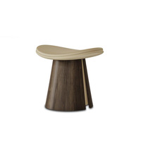 Tabouret Ottoman Moderne en Bois Massif Courbé avec Revêtement en Cuir – Portable et Polyvalent pour Chambre, Salon, Entrée