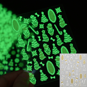 12 pièces lumineux noël ongles décalcomanies 3D paillettes bonhomme <span class=keywords><strong>de</strong></span> <span class=keywords><strong>neige</strong></span> Elk <span class=keywords><strong>flocon</strong></span> <span class=keywords><strong>de</strong></span> <span class=keywords><strong>neige</strong></span> arc Nail Art autocollant hiver Festival adhésif ongles curseur - Product Image 2