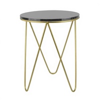 Table d'angle métallique dorée, livraison gratuite