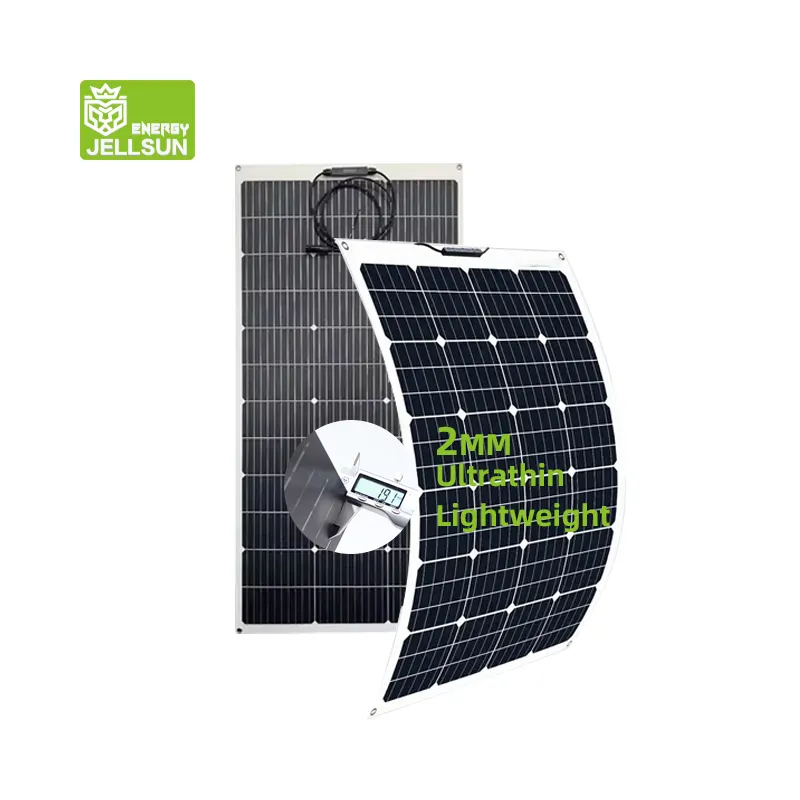 JELLSUN لوحة طاقة شمسية مرنة مقاومة للماء 100 وات 120 وات 180 وات 24 فولت لوحة طاقة شمسية شاحن بطارية سيارة مناسبة للمنزل والسيارة الترفيهية والتخييم