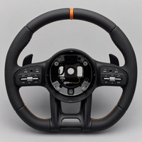 Volant en cuir Nappa avec marqueur supérieur orange et boutons noirs pour Mercedes W206 W223 W214 NTG7