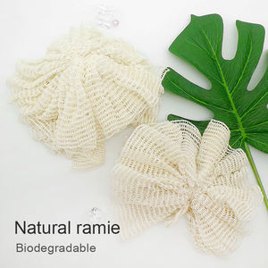 Éponge de douche exfoliante en <span class=keywords><strong>tissu</strong></span> de ramie 100% de qualité supérieure, vente en gros, vente chaude, boule de fleurs en maille de <span class=keywords><strong>chanvre</strong></span> - Product Image 3