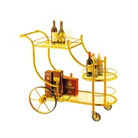 Chariot de service mobile en métal pour cuisine, mobilier d'hôtel, restaurant, hôtel, fontaine en acier inoxydable, chariot à thé en bois