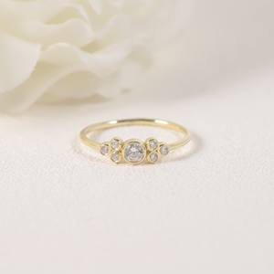 Anillo <span class=keywords><strong>de</strong></span> racimo <span class=keywords><strong>de</strong></span> 7 piedras permanentes, oro sólido, <span class=keywords><strong>14</strong></span> quilates, ajuste <span class=keywords><strong>de</strong></span> bisel, <span class=keywords><strong>Diamante</strong></span> cultivado en laboratorio, anillo <span class=keywords><strong>de</strong></span> bodas <span class=keywords><strong>de</strong></span> burbujas <span class=keywords><strong>de</strong></span> ensueño - Product Image 1