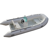 Nouveau Bateau Semi-Rigide Gonflable 4,2 m 2026 avec Coque en V, Console Centrale en Aluminium et Matériau Hypalon, Logo Personnalisé Imprimé pour la Navigation à Rames
