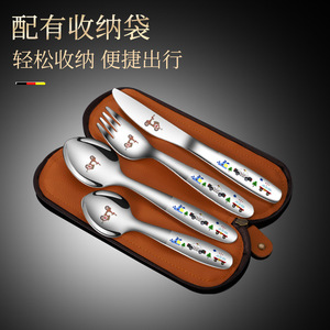 Ensemble <span class=keywords><strong>de</strong></span> couverts pour enfants en acier inoxydable 304, couteau, <span class=keywords><strong>fourchette</strong></span> et cuillère pour bébé, nouvelle <span class=keywords><strong>fourchette</strong></span> 2023, cuillère à motif <span class=keywords><strong>de</strong></span> dessin animé, facile à transporter - Product Image 2