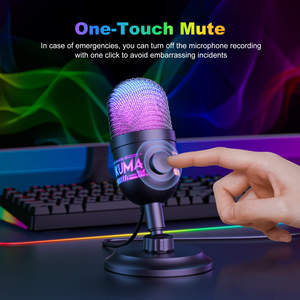 Microphone USB à condensateur ONIKUMA M930 RGB, microphone de jeu avec suppression <span class=keywords><strong>du</strong></span> bruit, fonction de sourdine à un clic, éclairage RGB pour streaming/podcast/e-<span class=keywords><strong>sport</strong></span> - Product Image 5