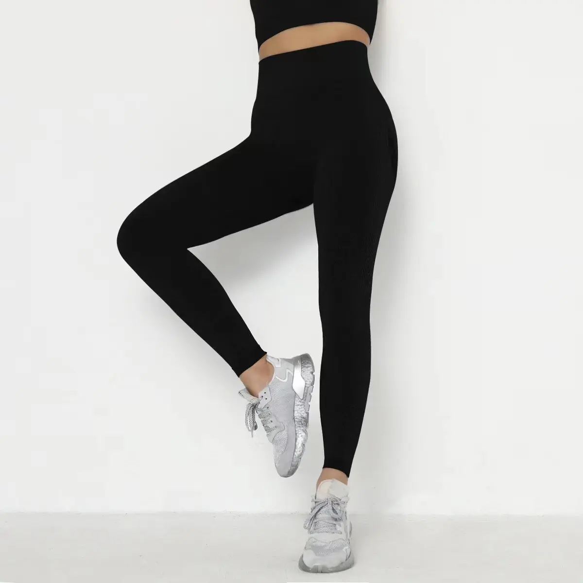 Neue nackte kostenlose individuelle LOGO-Yoga-Hose für 2024 Damen kein T hohe Taille-Hülse stretch Fitness-Hose Fitness-Brain Gymnastik-Yoga-Leggings