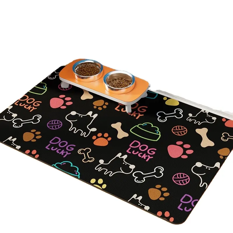 Kingtale, gran oferta, suministros personalizados para mascotas, alfombrilla de alimentación para mascotas, alfombrilla dispensadora de agua para perros de secado rápido sin manchas