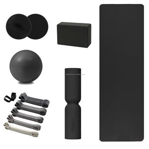 Ensemble de yoga Pilates de fitness pour la maison avec logo personnalisé, tapis de yoga en caoutchouc PU, anneau de puissance, haltères en silicone, <span class=keywords><strong>poids</strong></span> de cheville, <span class=keywords><strong>barre</strong></span> de <span class=keywords><strong>musculation</strong></span> - Product Image 2