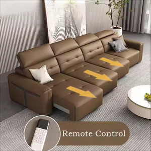Sofá Cama Moderno Inteligente de 3 Plazas con Control Remoto Automático, Color Marrón, para Sala de Estar, Cómodo y Relajante, de Cuero de Alta Calidad, IDS-98 W - Product Image 6