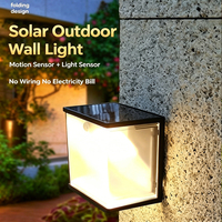 Mini lampe murale solaire à 5 LED, abat-jour en PC, allumage/extinction automatique, éclairage extérieur pour cour