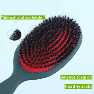 공장 도매 뜨거운 판매 큰 젖빛 마사지 헤어 브러시 나일론 컬러 에어 쿠션 멧돼지 강모 브러시 - Product Image 3