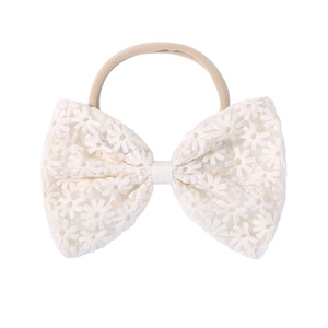 European American Bow Hair Band Headwear Cute <strong>Baby</strong> Embroidery Printed Nylon <strong>Headband</strong> <strong>Baby</strong> Hair Accessories - Product Image 5