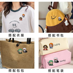 4 Nuevos Diseños de Alta Calidad, Pin Metálico de <span class=keywords><strong>Anime</strong></span> de One Piece con Luffy, Zoro, Nami y Robin, Decoración para Mochila - Product Image 4