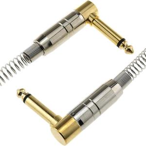 Gold Plated 6.35mm Audio <b>Plug</b> 90 Degree Right Angle Connector For Microphone Mixer Zinc Alloy Material - Product Image 2