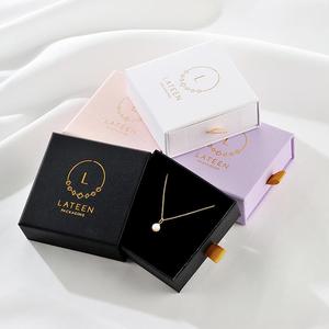 Custom Logo Cardboard Sliding Drawer Jewelry Packaging <b>Box</b> Paper <b>Gift</b> <b>Box</b> for Necklace Bracelet Ring <b>Earrings</b> - Product Image 3