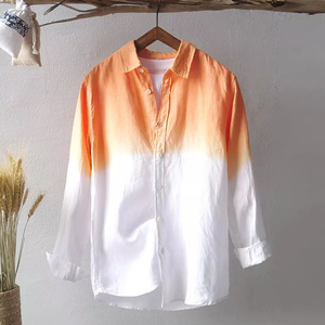<span class=keywords><strong>Camicia</strong></span> da spiaggia estiva in <span class=keywords><strong>lino</strong></span> bianco da <span class=keywords><strong>uomo</strong></span> a maniche lunghe camicie larghe da spiaggia - Product Image 3