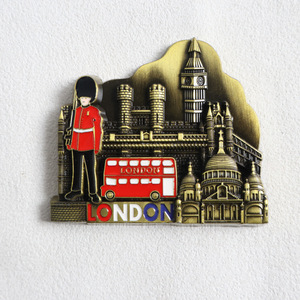 Imán de nevera metálico 3D de aleación de zinc con diseño de autobús rojo de <span class=keywords><strong>Londres</strong></span>, recuerdo de viaje británico, venta al por mayor - Product Image 3