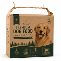 Sacs d'emballage personnalisés en gros pour aliments pour animaux (chats, chiens) en matériau laminé écologique, avec poignée en corde torsadée, qualité alimentaire