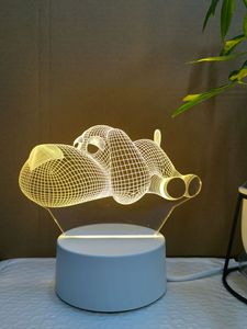 Acrylic 3D <strong>LED</strong> <strong>Night</strong> <strong>Light</strong> Creative Three Color and Monochrome Warm White <strong>Light</strong> for Room Lighting Decoration - Product Image 4