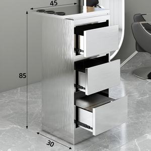 Meuble de salon multifonctionnel à trois niveaux, luxe léger, métal, anti-traces de doigts, étanche, boîte de rangement pour salon de coiffure - Product Image 5