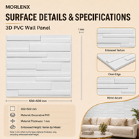 Panel de Pared 3D de PVC Estilo Ladrillo Lineal MORLENX, Panel Decorativo en Relieve para Interiores de Cafés, Bares y Pasillos