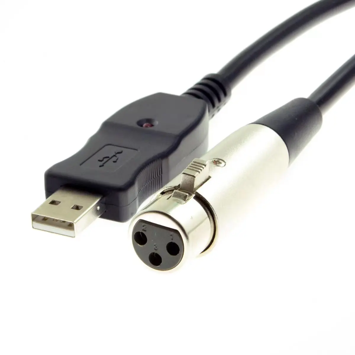 USB แบบกำหนดเองพร้อมไฟแสดงสถานะ LED เป็น XLR สาย3PIN ตัวเมียลำโพงเสียงสเตอริโอ AMP Y สายอะแดปเตอร์ไมโครโฟนสายปรับจูน