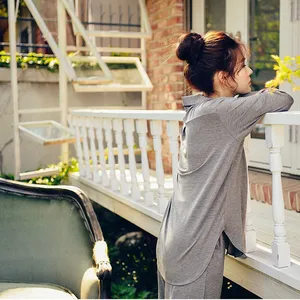 2 pezzi da <span class=keywords><strong>donna</strong></span> Casual stile coreano pigiama set a manica lunga solido modale ampio morbido e traspirante da <span class=keywords><strong>donna</strong></span> <span class=keywords><strong>abbigliamento</strong></span> <span class=keywords><strong>comodo</strong></span> per la casa - Product Image 6
