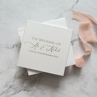 Suite d'invitations de mariage personnalisées en livret cartonné blanc avec dorure à chaud pour mariage, Quinceañera, fiançailles, banquets et événements festifs