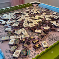 Jeu de Mahjong Américain Personnalisé avec Motif Gravé sur Plaque Acrylique, Style Art Déco, pour Table, Fête Familiale, Loisirs, Souvenir, Cadeau